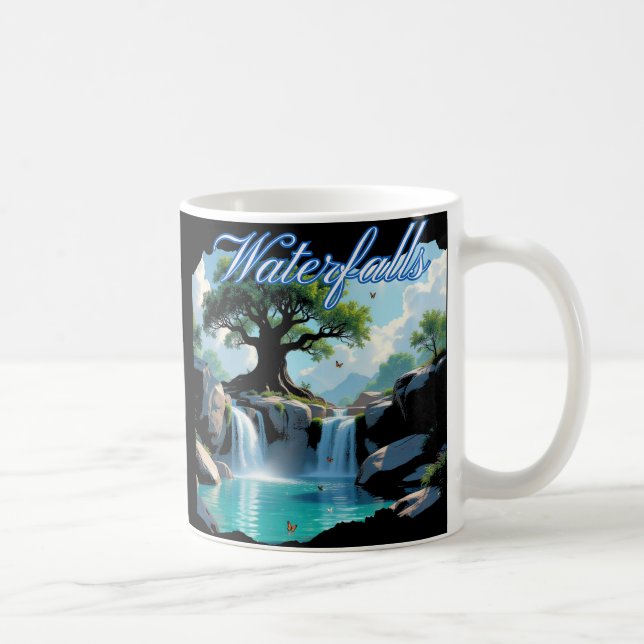 Caneca De Café Rustic Nature Walk to Outdoor Waterfalls (Direita)