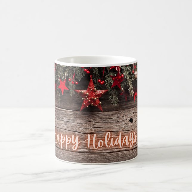 Caneca De Café Rustic Neon Happy Holidays (Centro)