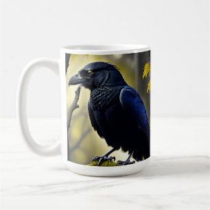 Caneca De Café Rustic Raven - Natures Guardian