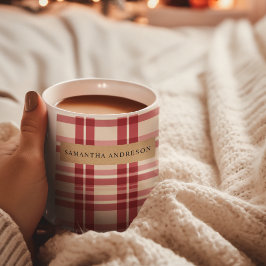 Caneca De Café Rustic Reverie | Embalagem da Xadrez vermelha da f