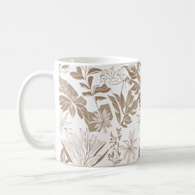Caneca De Café Rustic Terracotta Wildflower Boho Eclectic Primave (Esquerda)