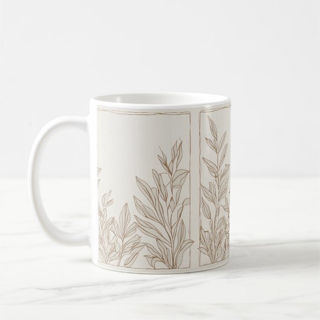 Caneca De Café Rustic Terracotta Wildflower Boho Eclectic Primave (Esquerda)