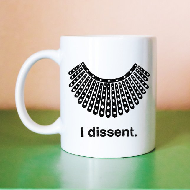 Caneca De Café Ruth Bader Ginsburg Eu Discordo Colar RBG (Ruth Bader Ginsburg I Dissent RBG Collar Coffee Mug)