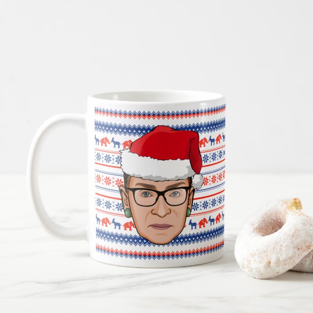 Caneca De Café RUTH BADER GINSBURG Natal (Com Donut)