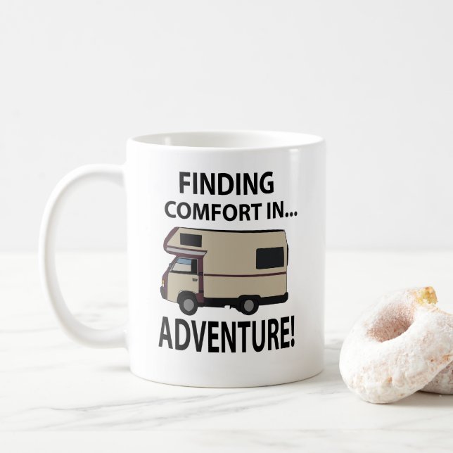 Caneca De Café RV Camping Adventure Rving (Com Donut)