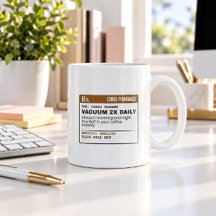 Caneca De Café Rx Aspirar Duas Vezes ao Dia Fibras na Minha Canec