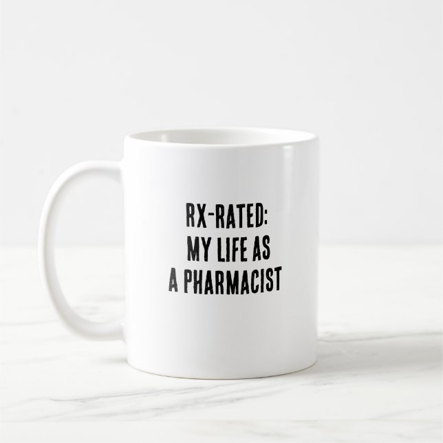 Caneca De Café Rx classificado: Minha vida como farmacêutica (Esquerda)