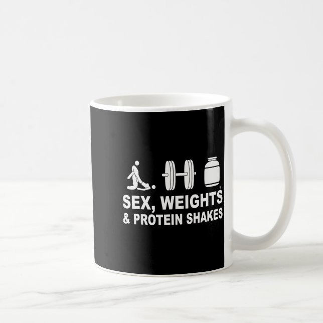 Caneca De Café S3x Weights And Protein Shakes Funny Saying Quote  (Direita)