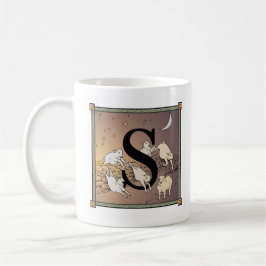 Caneca De Café S- Contando os carneiros Letterblock agridem a