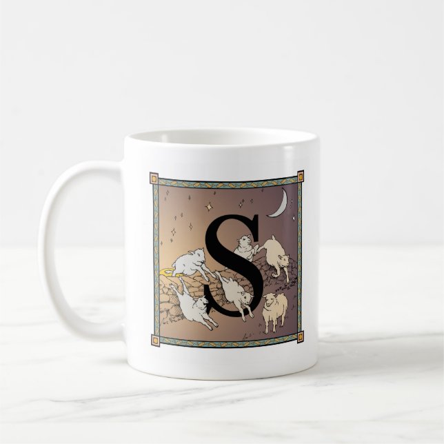 Caneca De Café S- Contando os carneiros Letterblock agridem a (Esquerda)