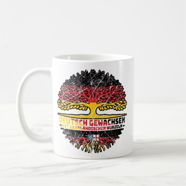 Caneca De Café Saarland Saarländisch Deutsch Deutschland Baum (Esquerda)
