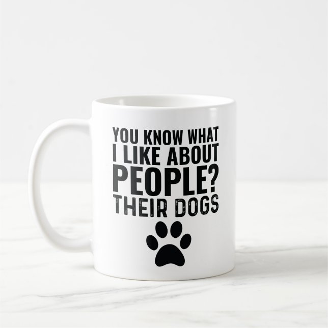 Caneca De Café Sabe O Que Eu Gosto Sobre As Pessoas Dos Cães (Esquerda)