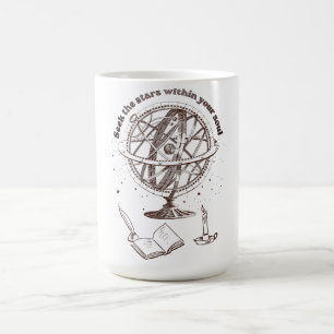Caneca De Café Sabedoria da Alma Celestial Esfera Armilar Vinta