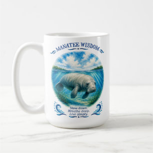 Caneca De Café Sabedoria do Peixe-Boi Sob o Mar Tropical