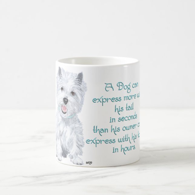Caneca De Café Sabedoria do Westie - Cauda ou Língua Balançando? (Centro)