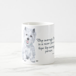 Caneca De Café Sabedoria do Westie - O cão médio é uma pessoa mai