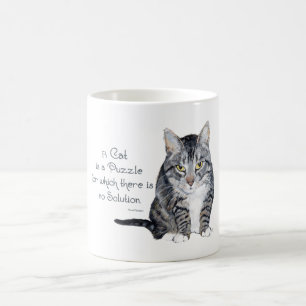 Caneca De Café Sabedoria Felina - um Gato é um Enigma
