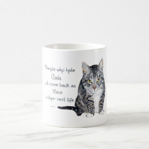 Caneca De Café Sabedoria Gata - Pessoas que odeiam Gatos