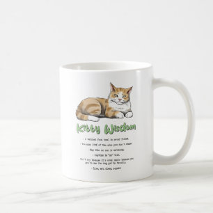 Caneca De Café Sabedoria gatinho - Regras Engraçadas para Gatos c