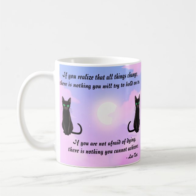 Caneca De Café Sabedoria Gato Negro II - Sussurrantes Celestiais (Esquerda)
