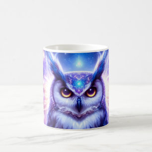 Caneca De Café Sabedoria Mística Cósmica Coruja Espiritual Celest