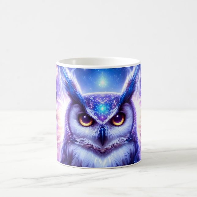 Caneca De Café Sabedoria Mística Cósmica Coruja Espiritual Celest (Centro)