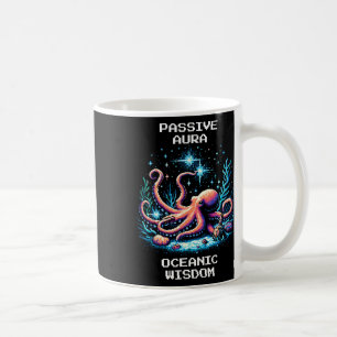 Caneca De Café Sabedoria Oceânica Aura Pixel Polvo Estilo de Joga