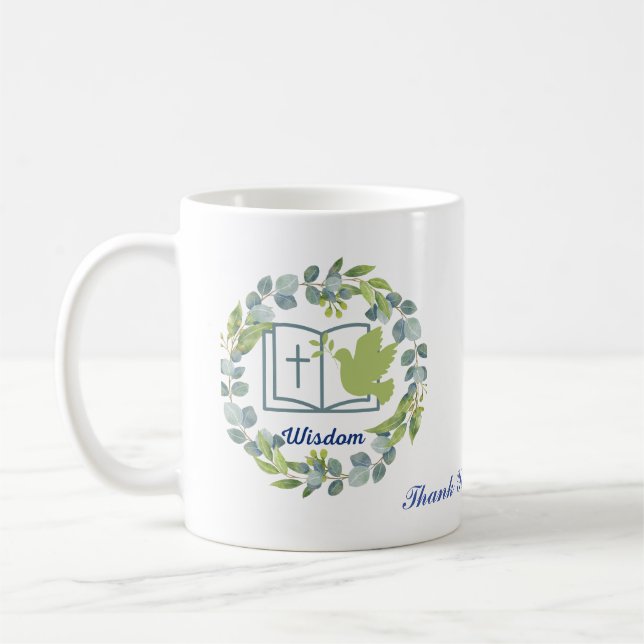 Caneca De Café Sabedoria Personalizada Verde Obrigado Mug Cup (Esquerda)