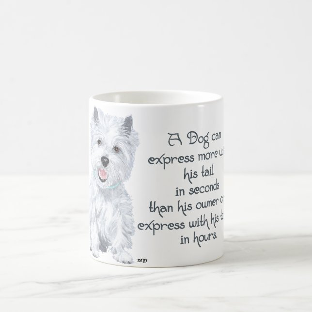 Caneca De Café Sabedoria Westie - Cauda ou língua? (Centro)
