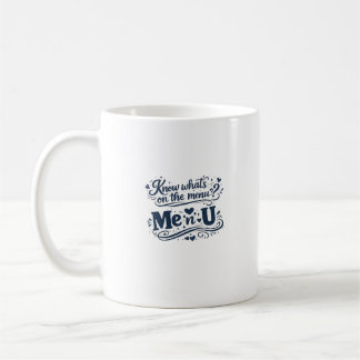 Caneca De Café Saber o que está no cardápio, eu e você, design de