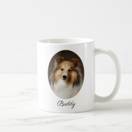 Caneca De Café Sable Sheltie Personalizado ao Meu Lado