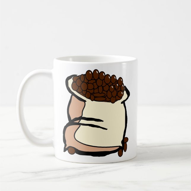 Caneca De Café Saco de Grãos de Café Grãos (Esquerda)