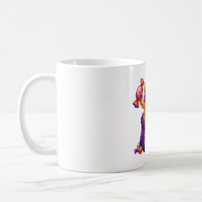 Caneca De Café Saco de Halloween do monstro de doces (Esquerda)