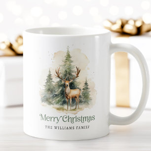 Caneca De Café Saco e árvores de Natal Nome feliz de Natal