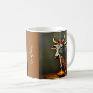 Caneca De Café Sacred Cow Diwali Vibrações Festivas