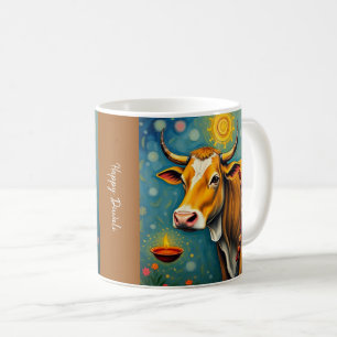 Caneca De Café Sacred Cow Vibrações Festivas de Diwali