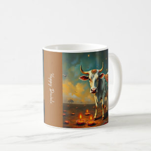 Caneca De Café Sacred Cow Vibrações Festivas de Diwali