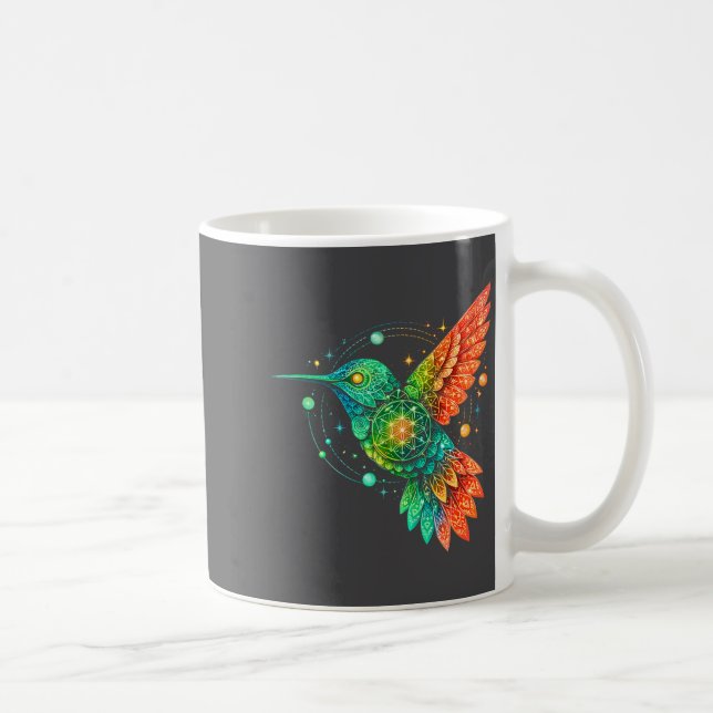 Caneca De Café Sacred Geometry Hummingbird Mystic Celestial Desig (Direita)