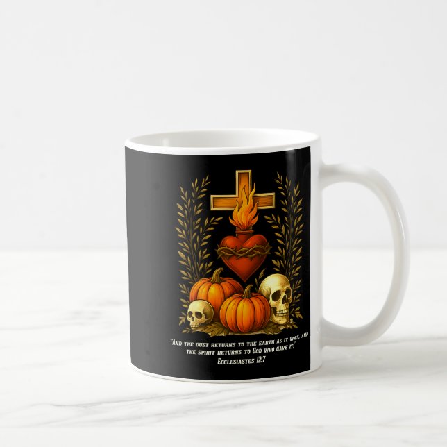 Caneca De Café Sacred Heart Halloween Jesus Skulls Pumpkins Chris (Direita)