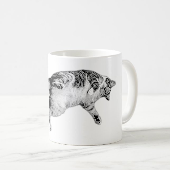 Caneca De Café Sacudir em preto e branco (Frente Esquerda)