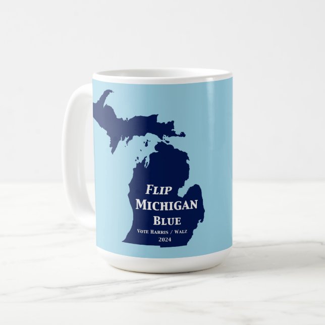 Caneca De Café Sacudir Michigan Blue em 2024 (Frente Esquerda)