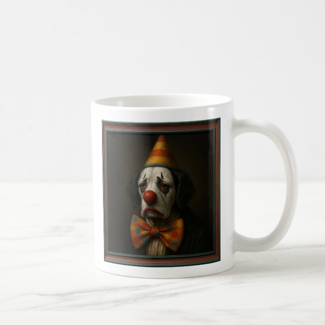 Caneca De Café Sad Clown Dog  (Direita)