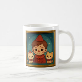 Caneca De Café Sad Pierrot and Cats Mug