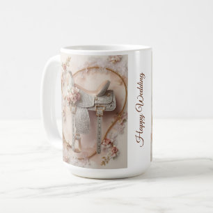 Caneca De Café Saddle & Sparkle - Mug de Casamento Ocidental