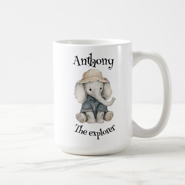 Caneca De Café Safari Adventure Babies | Cute Watercolour Animals (Direita)