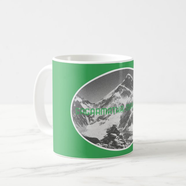 Caneca De Café Sagarmatha, (Everest) Primeira Ascensão Souvenir (Frente Esquerda)