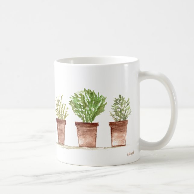 Caneca De Café Sage de ervas, rosmaninho, jardim de tomilho (Direita)