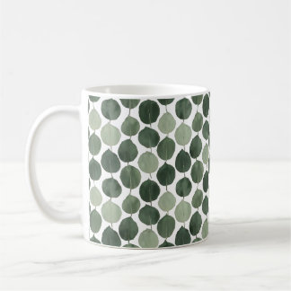Caneca De Café Sage Green Eucalyptus Leaf Pattern Botanical Plant