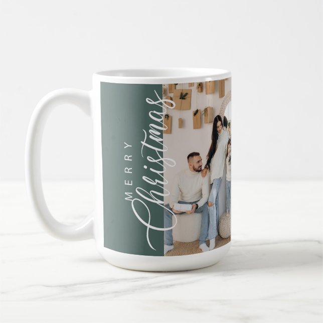 Caneca De Café Sage Green Felry Foto de Natal Mug (Esquerda)