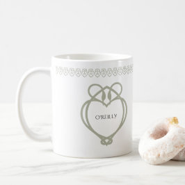 Caneca De Café Sage Green Irish Celtic Swan Love Knot Family